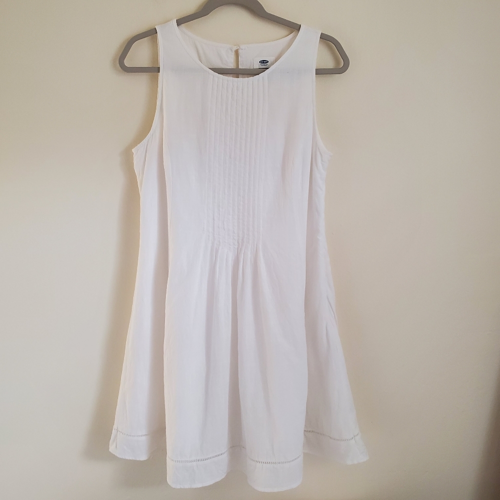 Old Navy White 100% Cotton Trapeze Dress - Picture 2 of 11